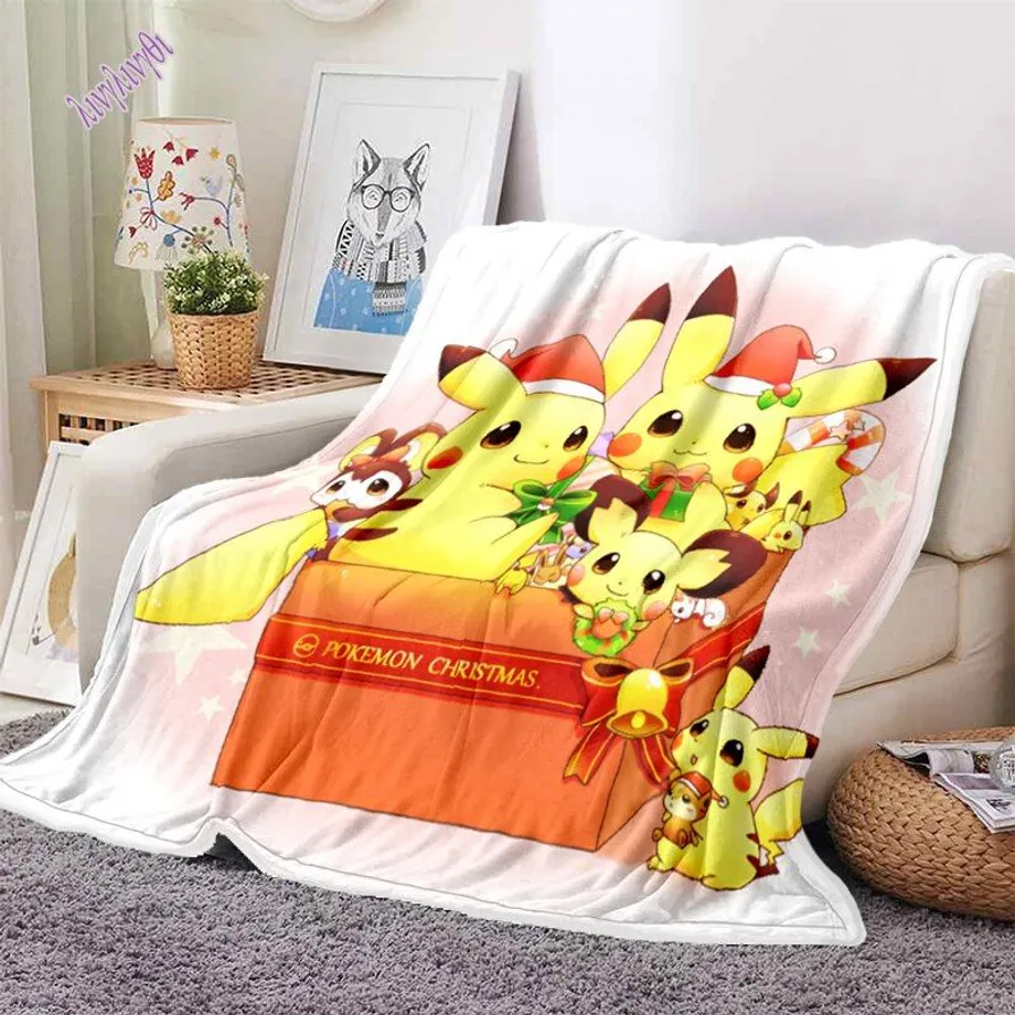 3D Pikachu Ultra lehká deka 9 130x150cm51x59-in