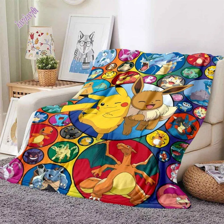 3D Pikachu Ultra lehká deka 11 100x150cm39x59-in