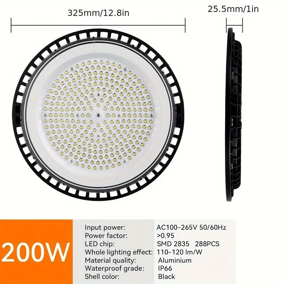 1ks LED Průmyslové Důlní Světlo DOB ​​Kulatý Vodotěsný Létající Talíř Světelný Baldachýn Sklad Dílna Osvětlení Továrny UFO Venkovní Osvětlení