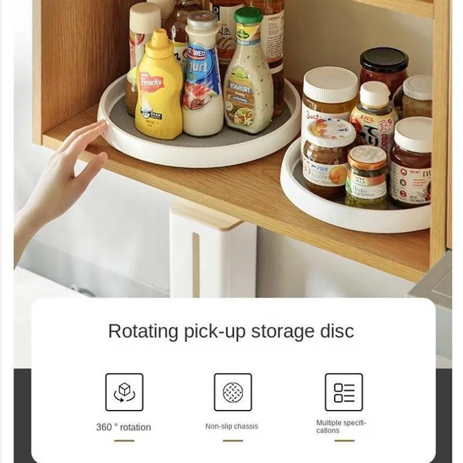 Otočný organizér na koření 360° s protiskluzovou podložkou, 1 ks - multifunkční miska na kuchyňské doplňky