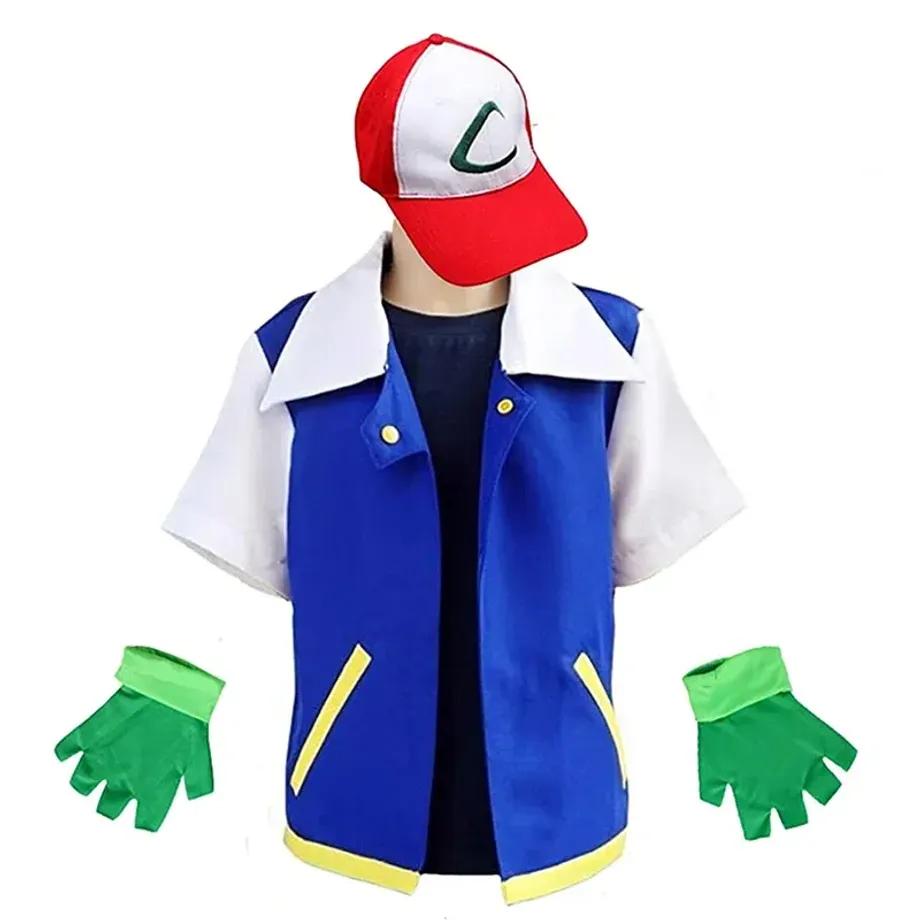 Stylový cosplay kostým v provedení oblíbené postavy Pokémon - Ash Ketchum