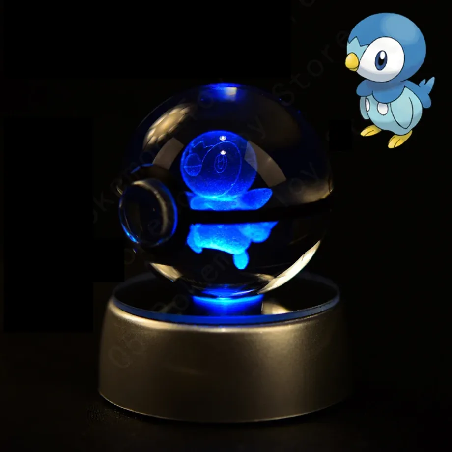 Roztomilá 3D stolní lampa ve tvaru Pokébalu s motivem Pokemonů