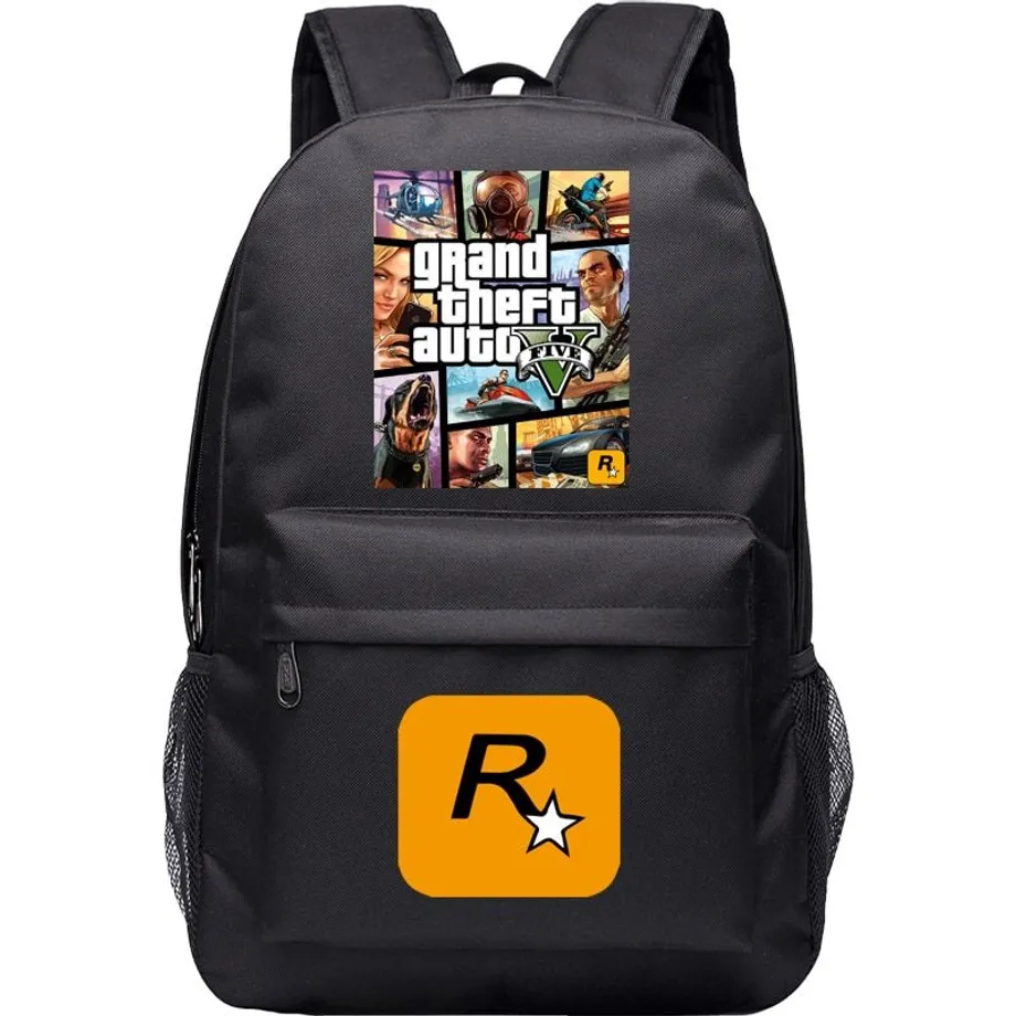 Plátěný batoh pro teenagery s motivy hry Grand Theft Auto 5