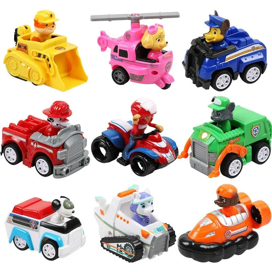 Paw Patrol hračky auta v sadě (6, 7 nebo 9 figurek)