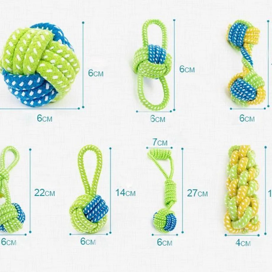 Barevná provazová hračka pro psa na přetahování a házení - více druhů