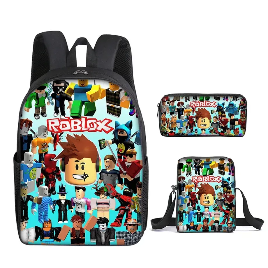 Stylový školní set pro děti - Batoh, penál, taška na svačinu v různých motivech Roblox