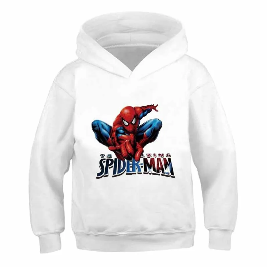 Moderní dětská stylová mikina s kapucí s moderním motivem Spidermana Leslie