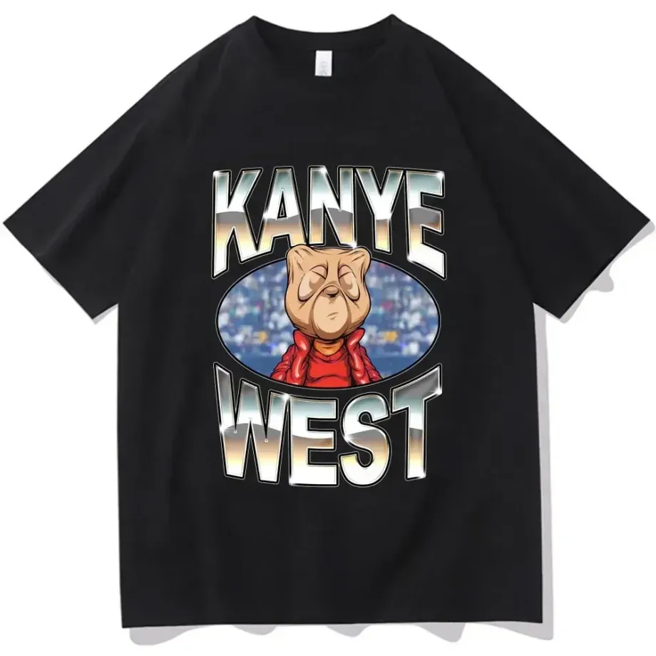 Tričko s krátkými rukávy a potiskem Kanye Westa