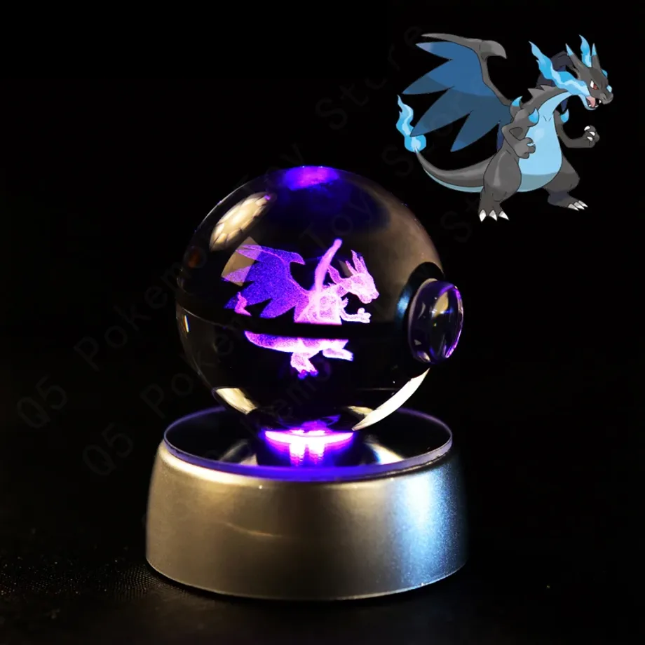 Roztomilá 3D stolní lampa ve tvaru Pokébalu s motivem Pokemonů