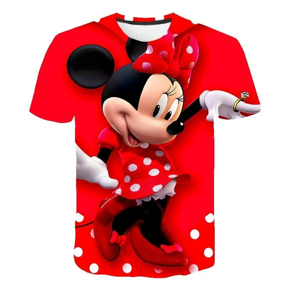 Dívčí letní šaty bez rukávů s motivem oblíbené Minnie Mouse