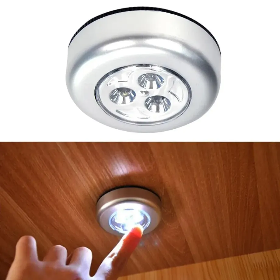 3 LED noční světlo - dotykové, bezdrátové, nástěnné, do auta, skříně, kuchyně, ložnice