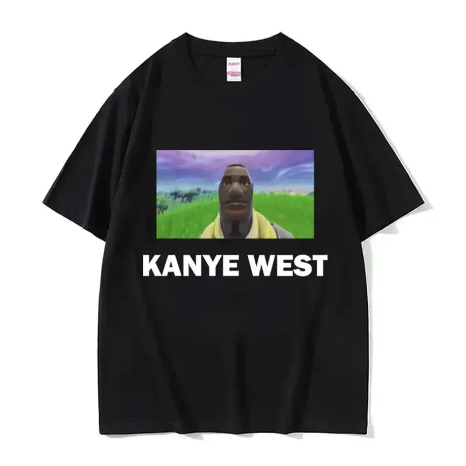 Tričko s krátkými rukávy a potiskem Kanye Westa