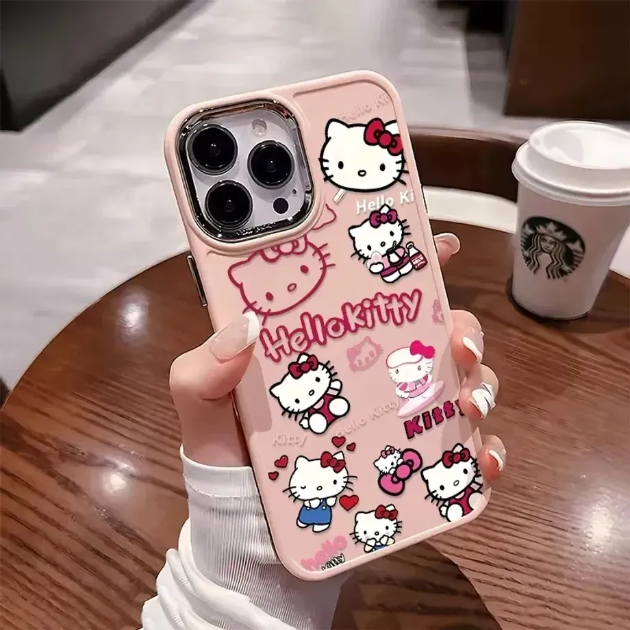 Ochranné pouzdro na telefon s Hello Kitty v designu Y2K - roztomilé pouzdro ze silikonu