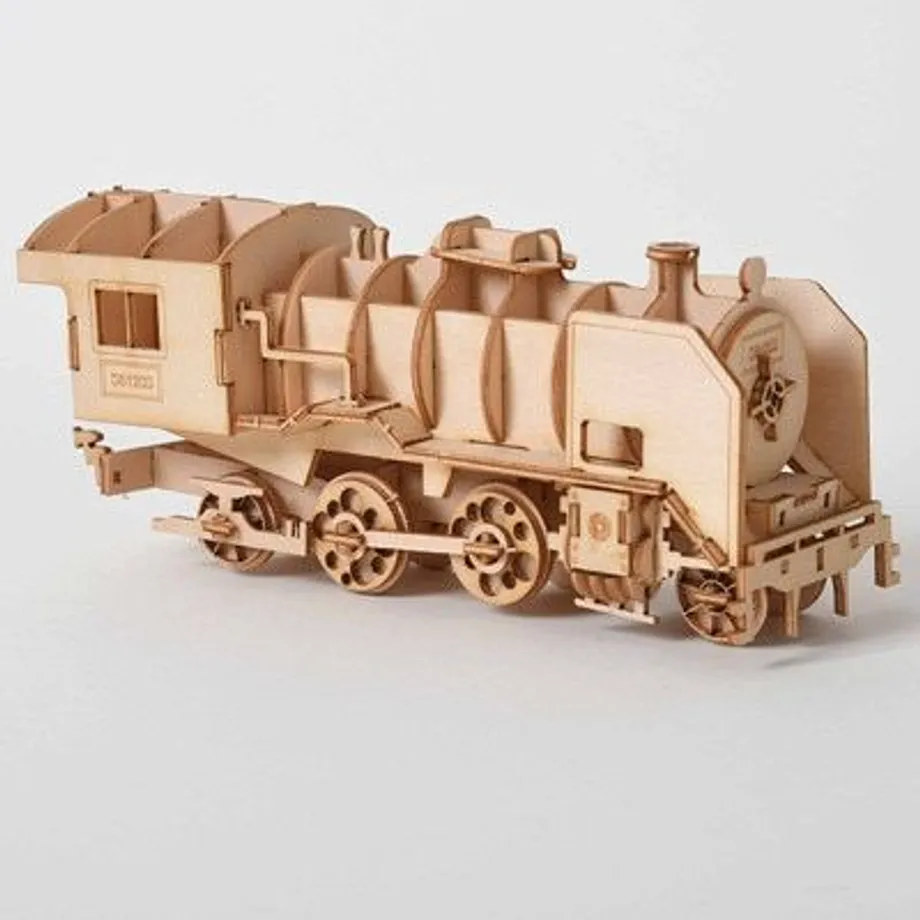 Dřevěné 3D vzdělávací puzzle - model letadla, vláčku nebo lodi