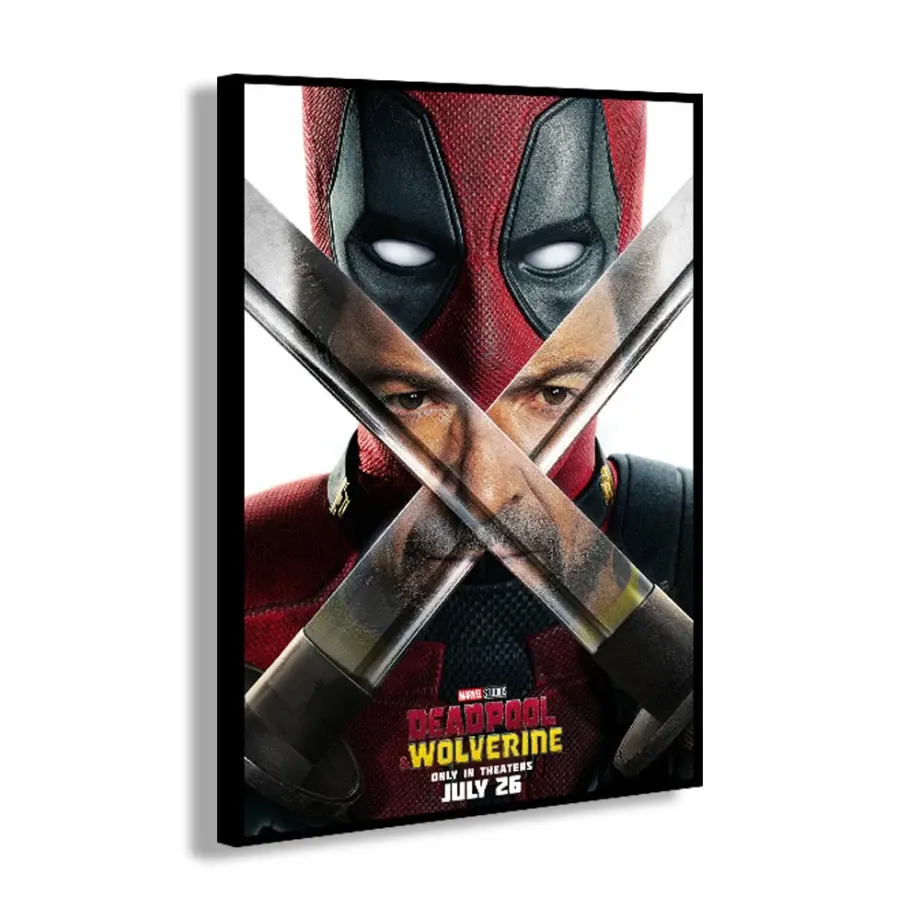 Textilní tištěný plakát s motivy oblíbených postav z filmu Deadpool a Wolverine - různé rozměry