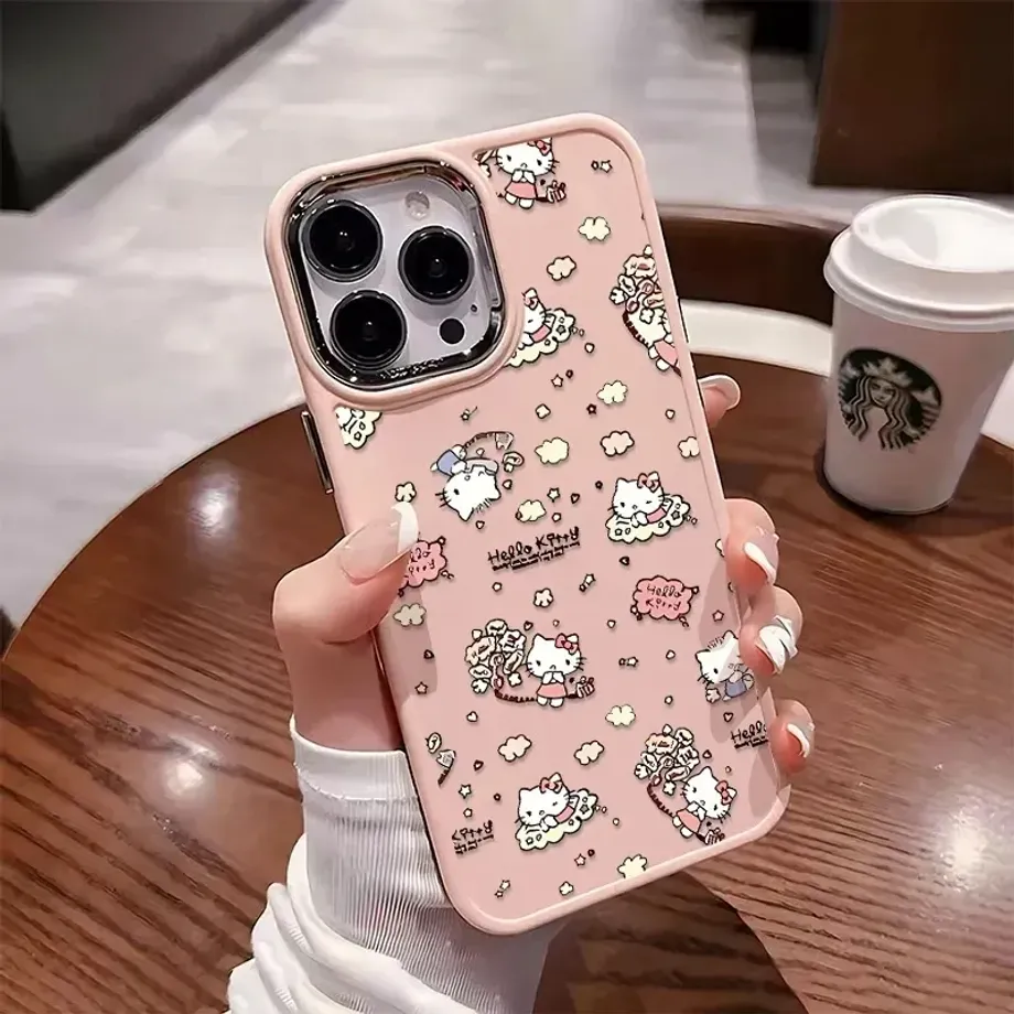 Ochranné pouzdro na telefon s Hello Kitty v designu Y2K - roztomilé pouzdro ze silikonu