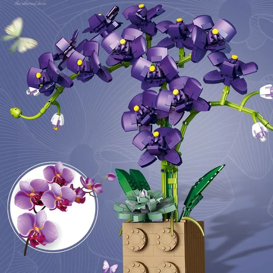 DIY luxusní stavebnice s japonským motivem orchideje ve tvaru bonsaie Hale