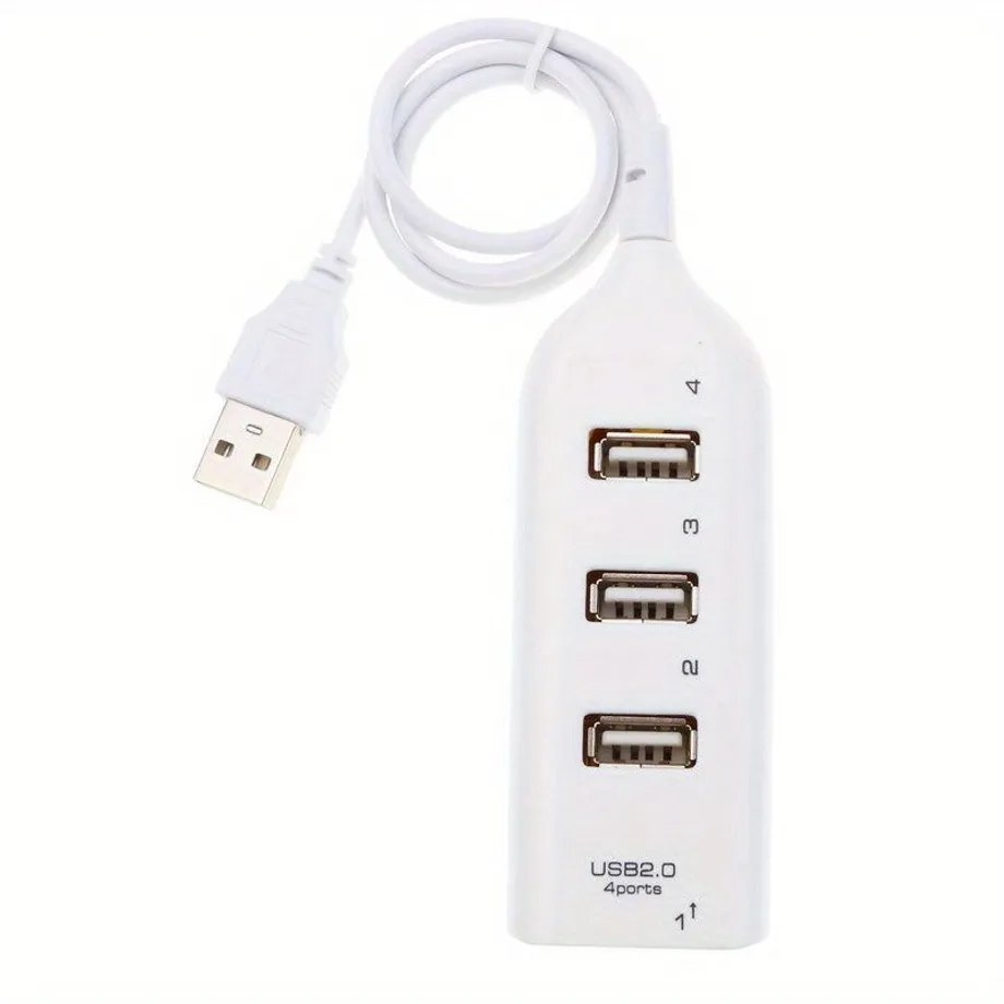 Kompaktní rozbočovač USB 4 porty USB 2.0 s kabelem Mini USB pro snadné připojení víceopu