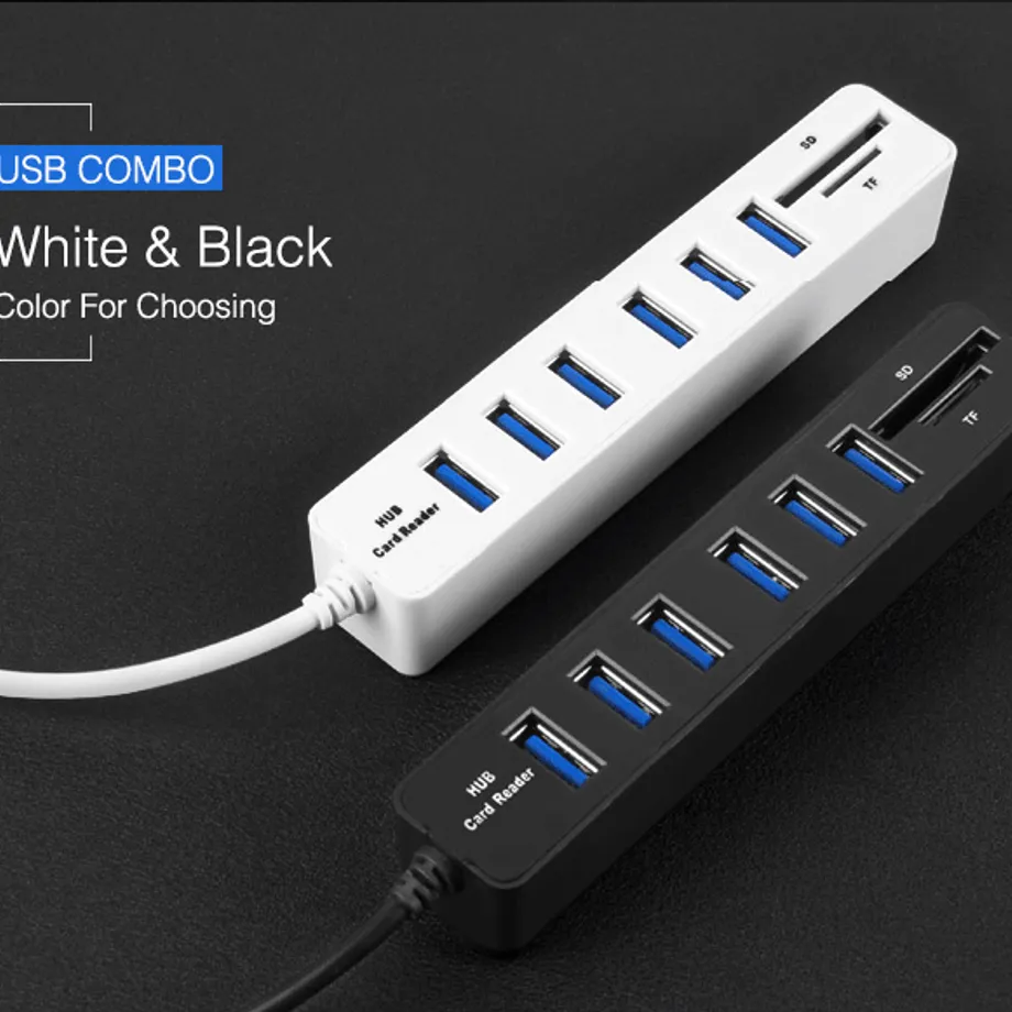 Vysokorychlostní rozbočovač USB HUB 2 v 1 čtečku SD karet - 2 barvy