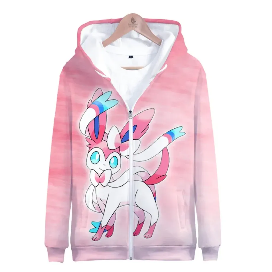 Luxusní unisex mikina se zapínáním na zip a potiskem oblíbených Pokémon