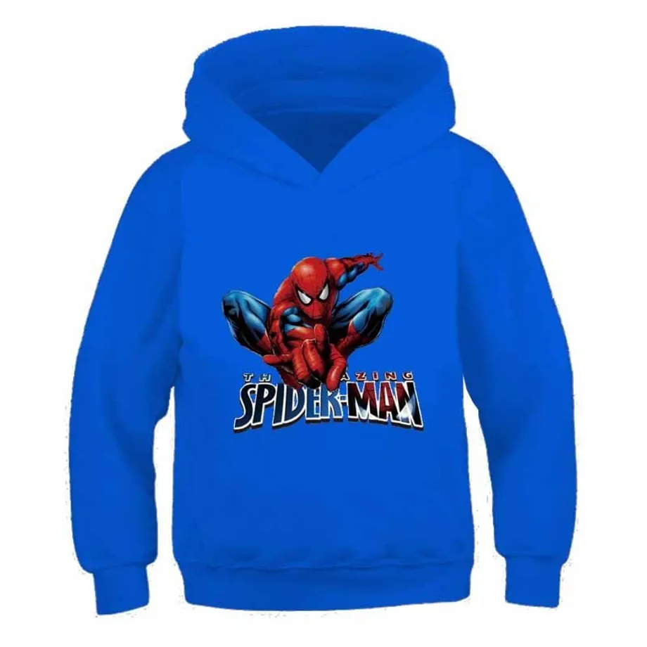 Moderní dětská stylová mikina s kapucí s moderním motivem Spidermana Leslie