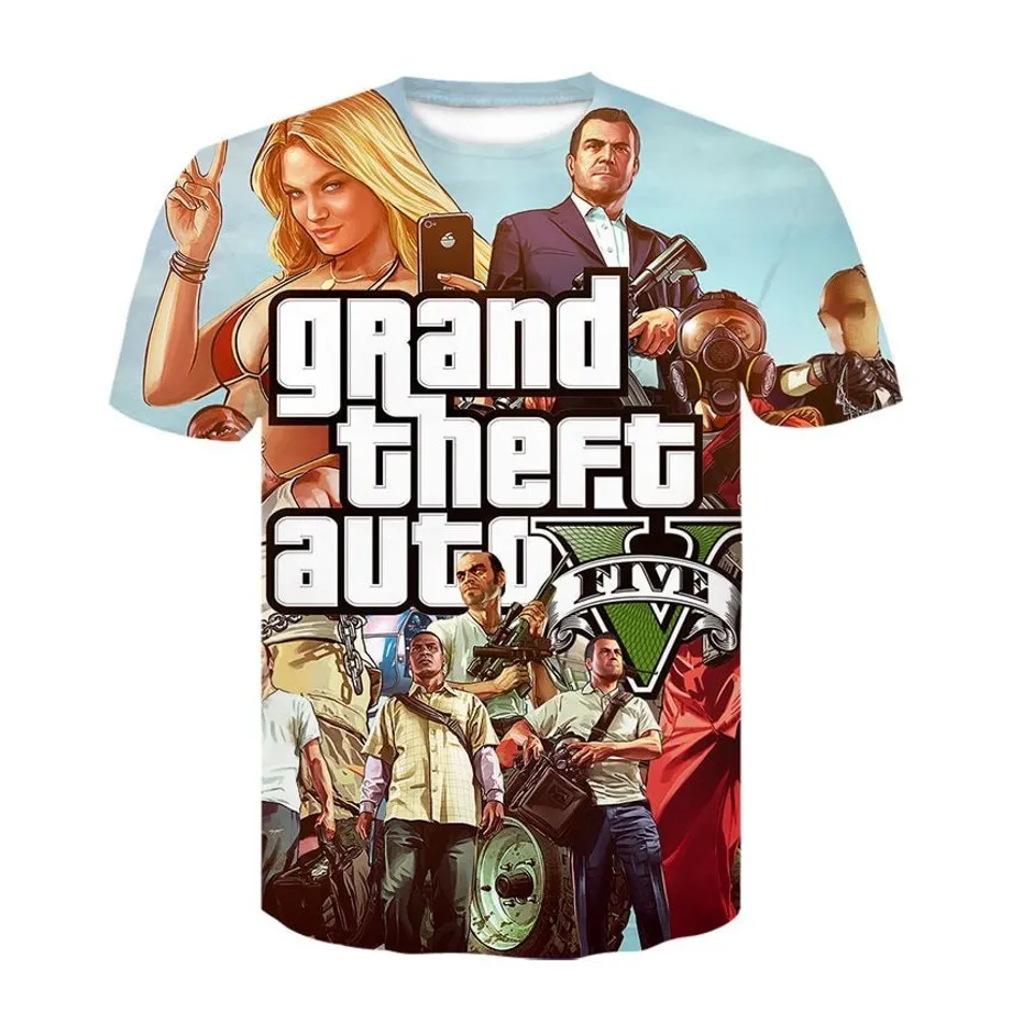 Pánské a chlapecké košile s otisky Grand Theft Auto 5 2XL DT-394