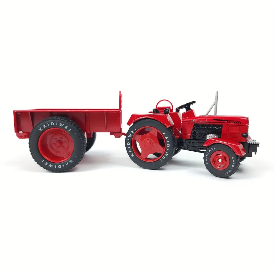 Retro traktor s vlekem 1:18 - kovový model