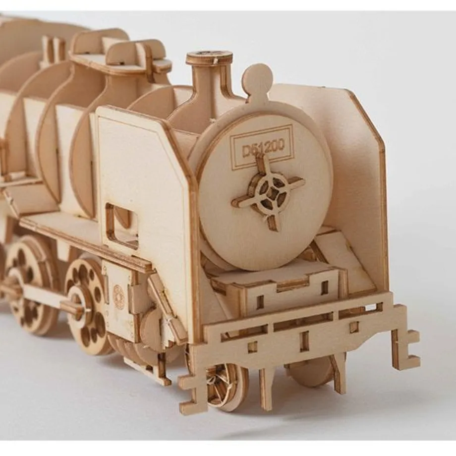 Dřevěné 3D vzdělávací puzzle - model letadla, vláčku nebo lodi