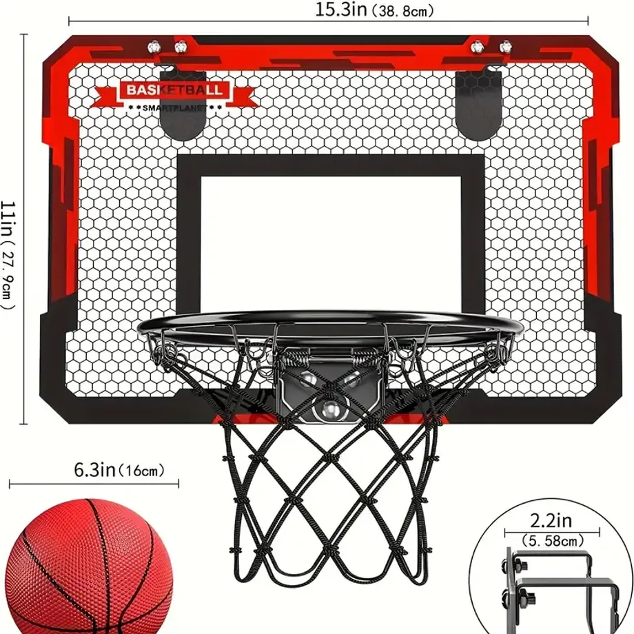 Dětský pokojový basketbalový stojan, se 2 ks minibasketbalu, ponořitelný basketbalový rám, dětské vnitřní a venkovní sportovní míče