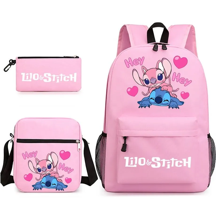 Set školních potřeb Stitch - Batoh a penál + taška přes rameno