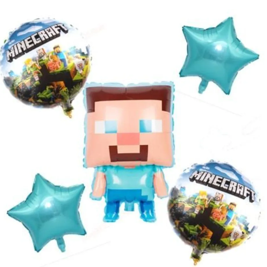 Stylové dekorace s motivem počítačové hry Minecraft creeper balloon setB