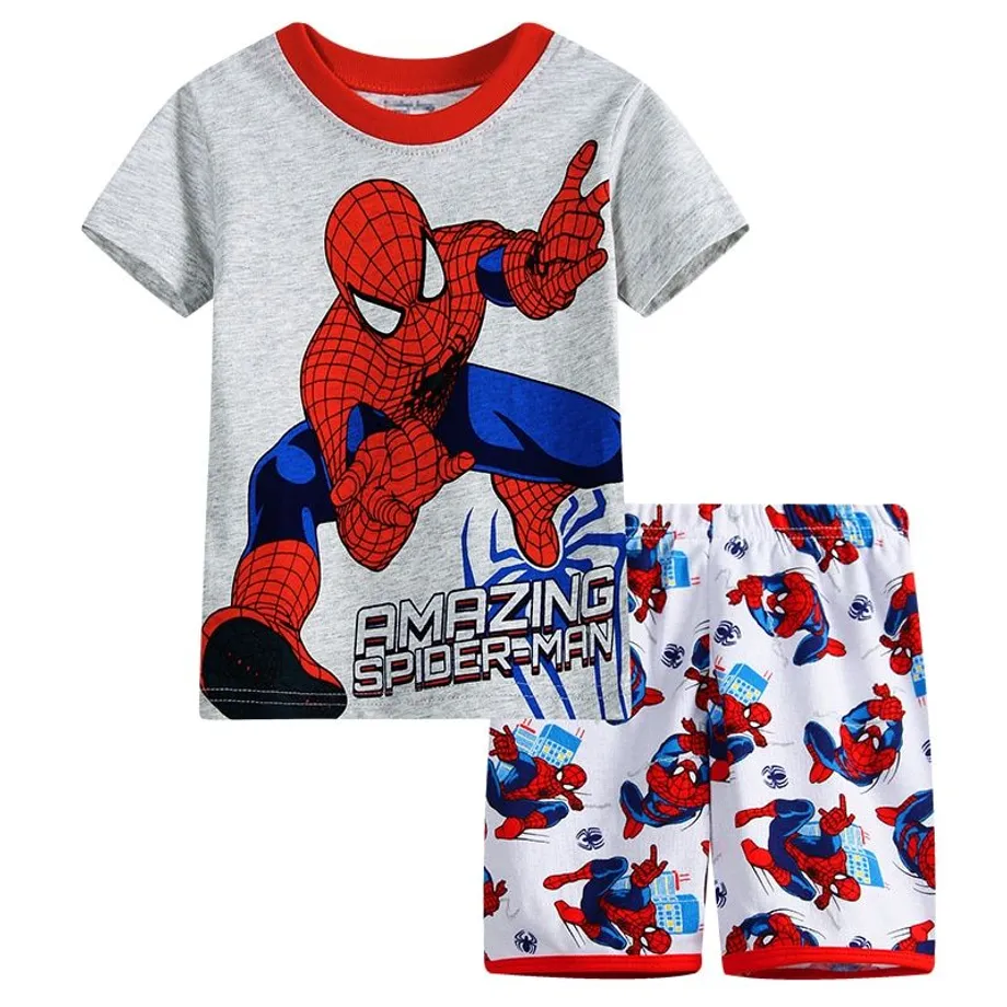 Chlapecký letní set oblečení s potiskem Spiderman - tričko a kraťasy