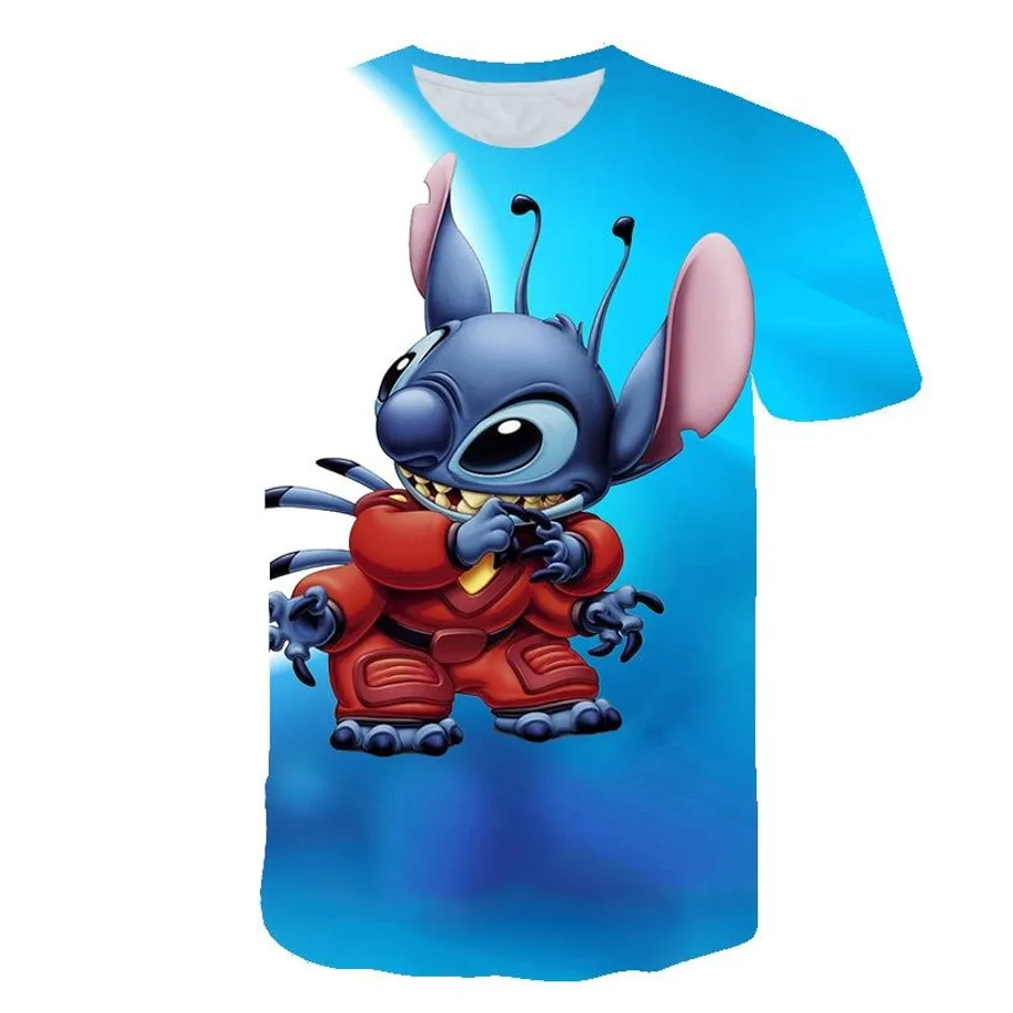 Dětské luxusní tričko s krátkým rukávem s potiskem oblíbené Disney postavy Stitch Jayceon