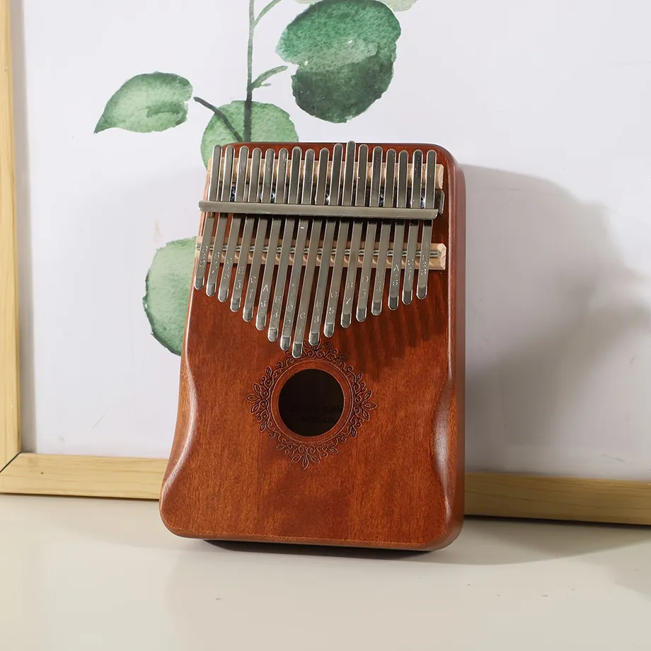 17 Klíčů Kalimba Thumb Piano, Ergonomické Přenosné Finger Piano, Retro Styl Mbira Finger Piano S Instrukcí Pro Studium A Ladícím Kladívkem, Hudební Dary Pro Dospělé Začátečníky Milovníky Hráče Profesionály