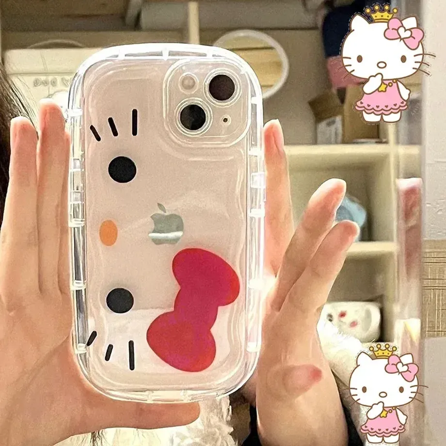 Roztomilý silikonový kryt na telefony iPhone v provedení oblíbené Hello Kitty