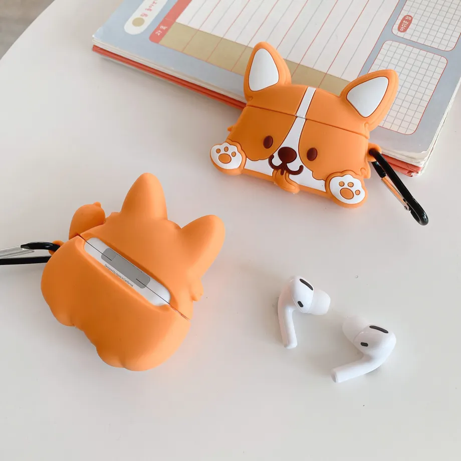 Roztomilé pouzdro na sluchátka Airpods - psík Corgi