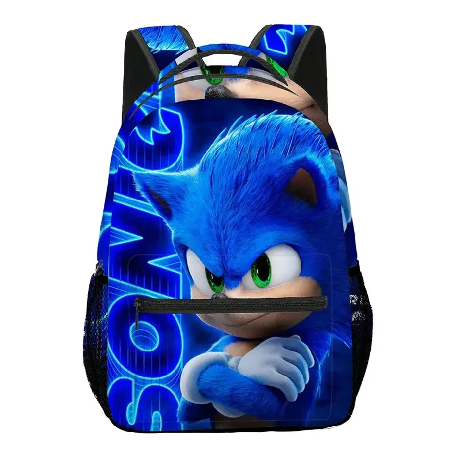 Dětský trendy školní batoh s motivem oblíbeného ježka Sonic