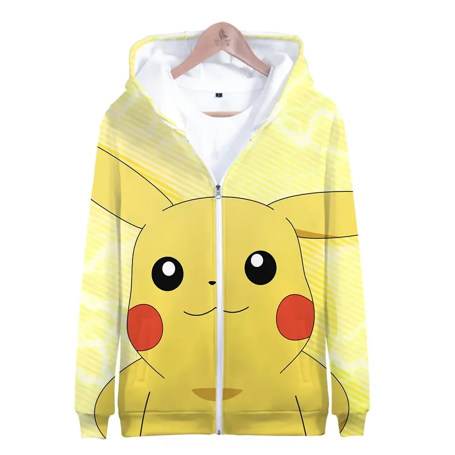 Luxusní unisex mikina se zapínáním na zip a potiskem oblíbených Pokémon