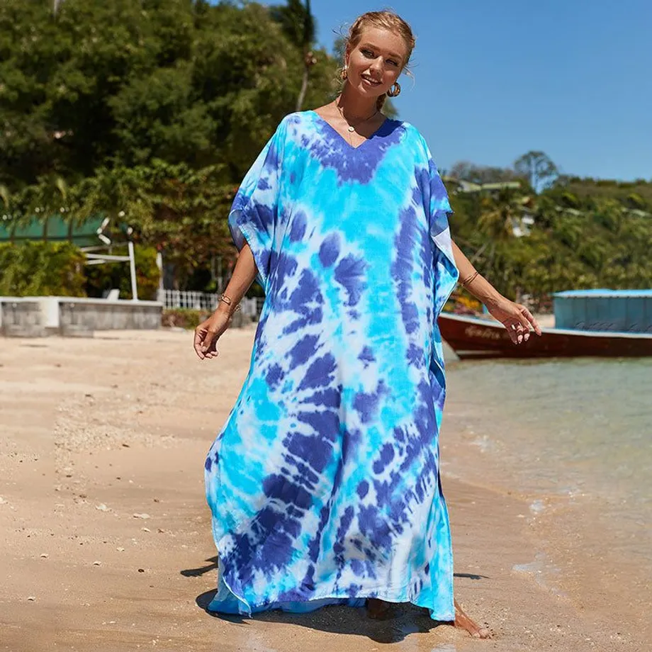 Nové bavlněné polohování Etnický vítr tisk Beach Cover-ups