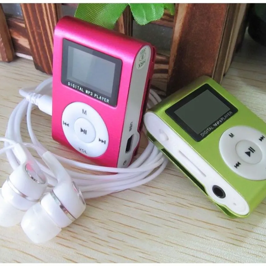 Mp3 přehrávač + sluchátka + USB kabel - 5 barev