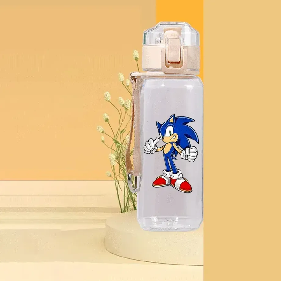 Trendy láhev na vodu s tlakovým uzávěrem v motivech ježka Sonic