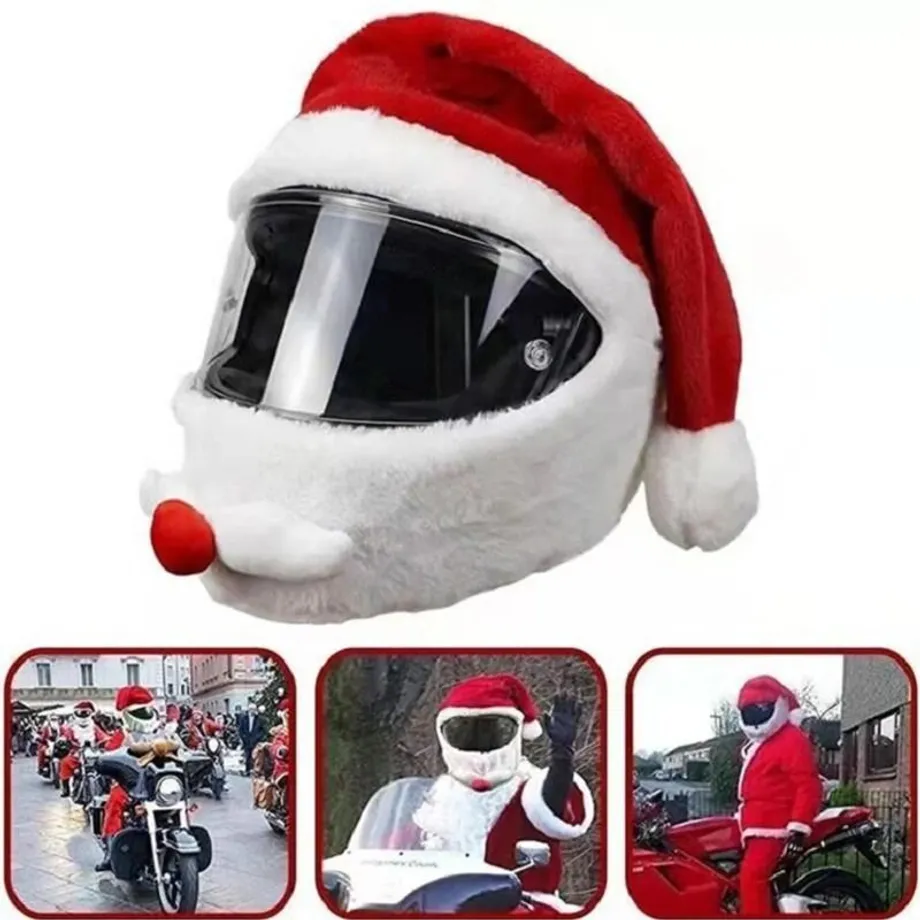 Motocyklová čepice/návlek na přilbu - Santa