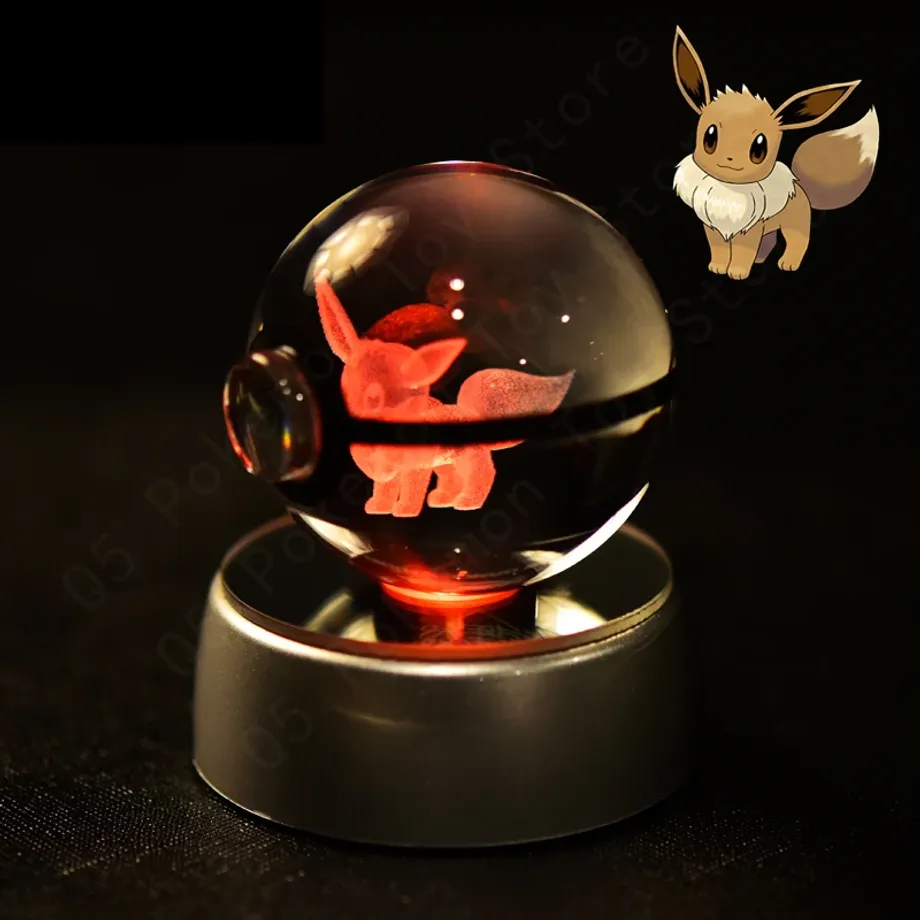 Roztomilá 3D stolní lampa ve tvaru Pokébalu s motivem Pokemonů