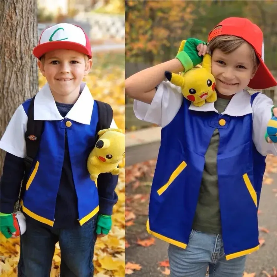 Stylový cosplay kostým v provedení oblíbené postavy Pokémon - Ash Ketchum