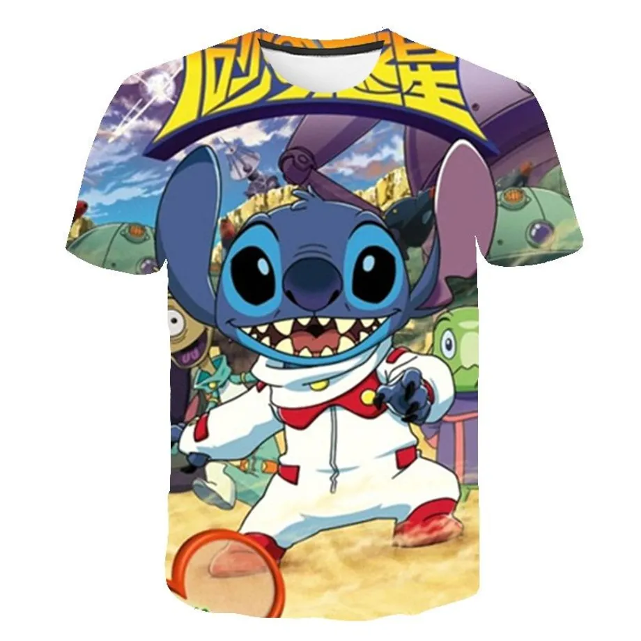 Dětské luxusní tričko s krátkým rukávem s potiskem oblíbené Disney postavy Stitch Jayceon