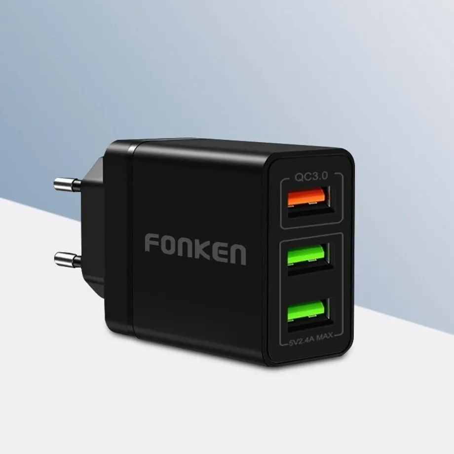 íťový nabíjecí adaptér Quick Charge USB porty Cove cerna