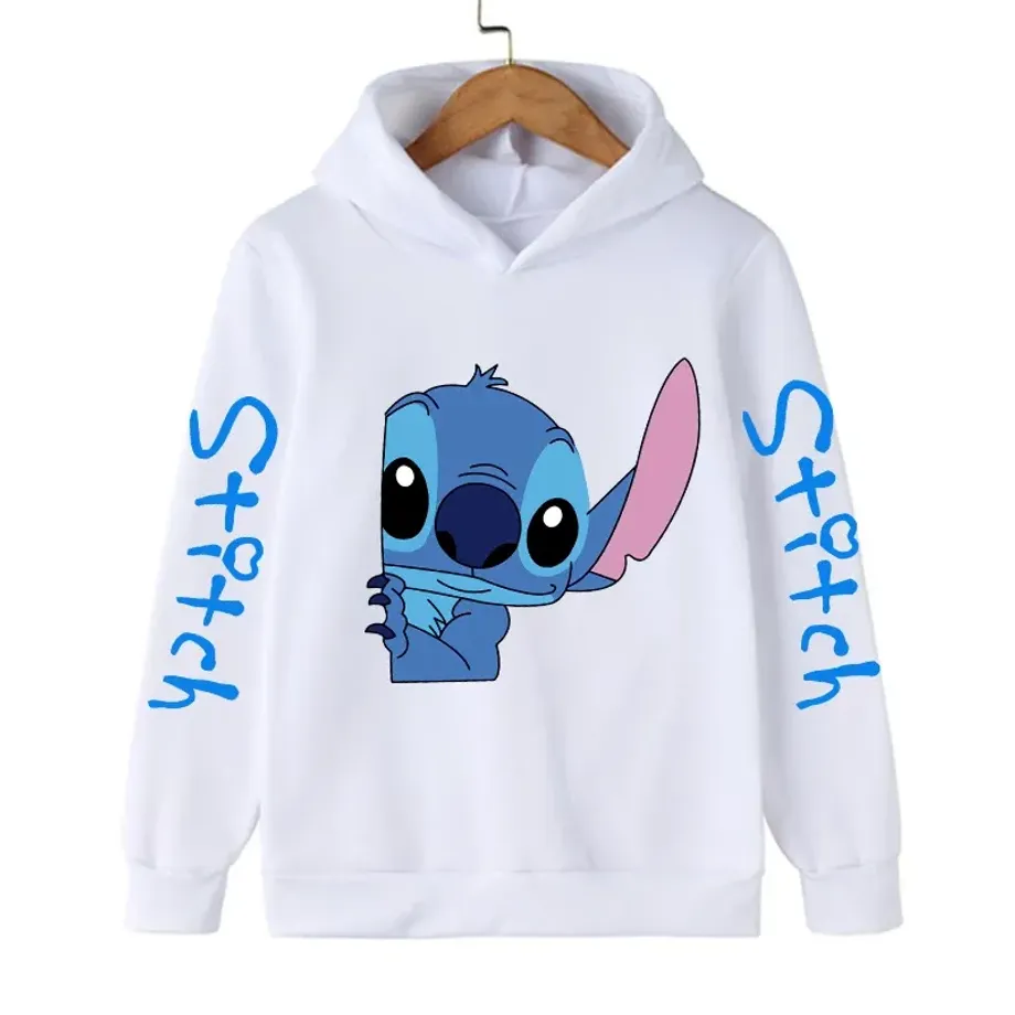 Dětská mikina s kapucí a roztomilým potiskem Stitch