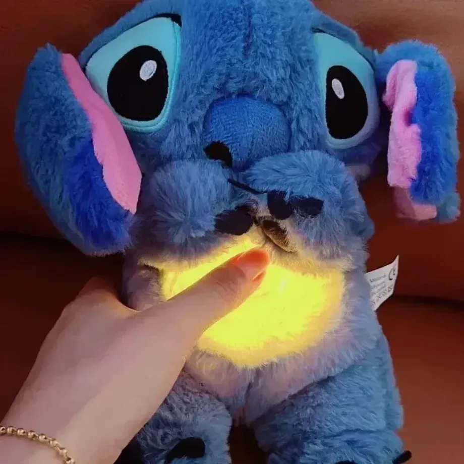 Uklidňující plyšová hračka Lilo & Stitch s hudbou a světlem pro děti na spaní