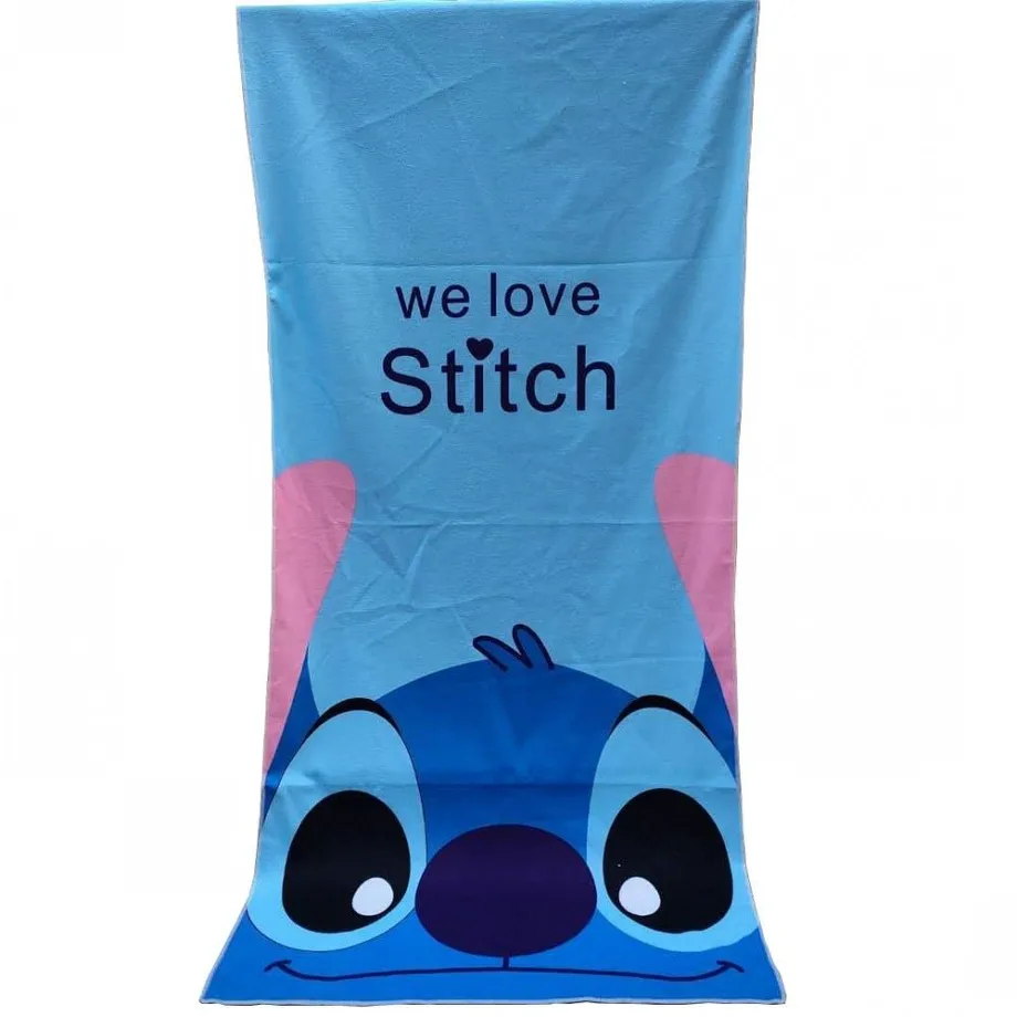 Dětská plážová osuška s úžasnými potisky Stitch postaviček