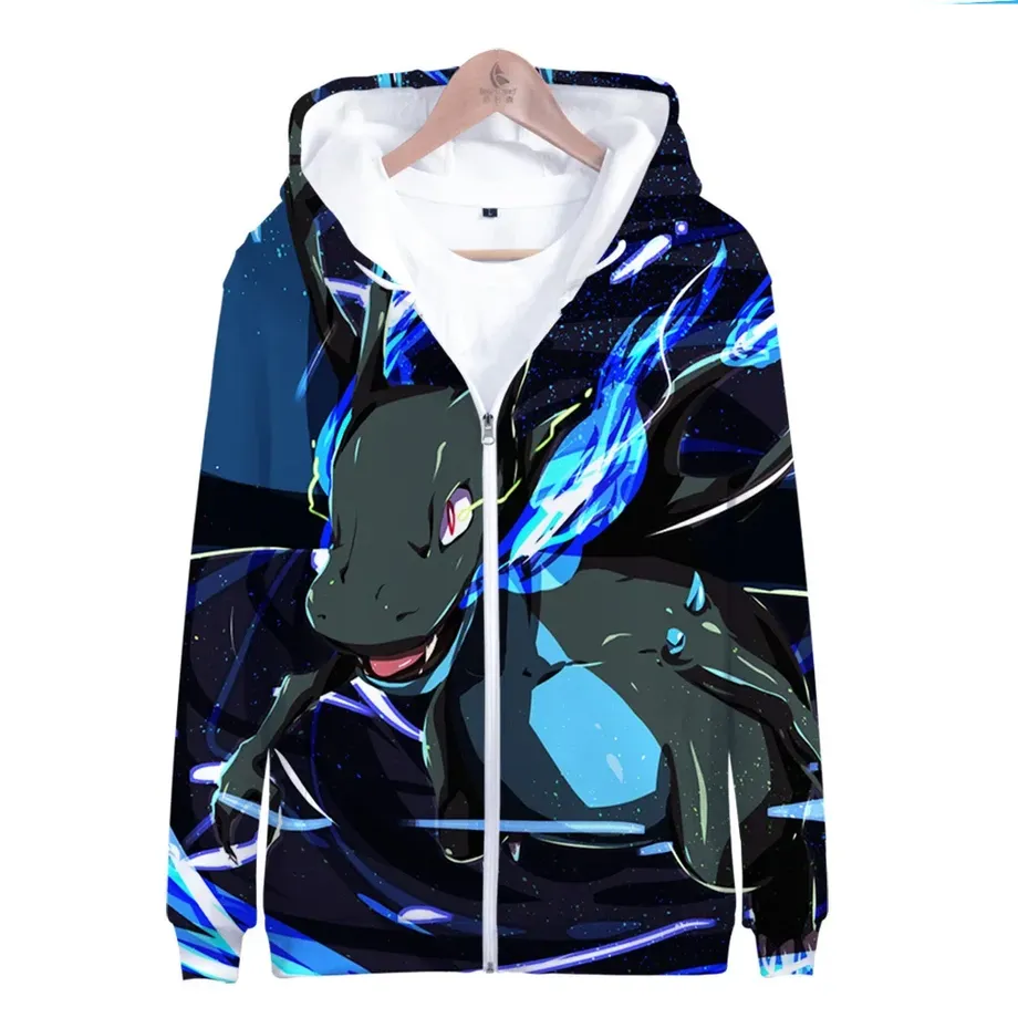 Luxusní unisex mikina se zapínáním na zip a potiskem oblíbených Pokémon